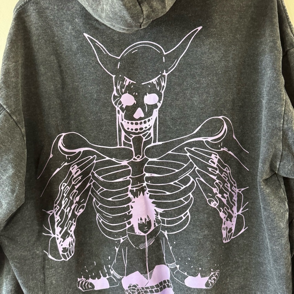 Sasuke Susanoo Skull Graphic Heavy Weight Sweatshirt Hoodie Vintage Style - Picture 3 of 7